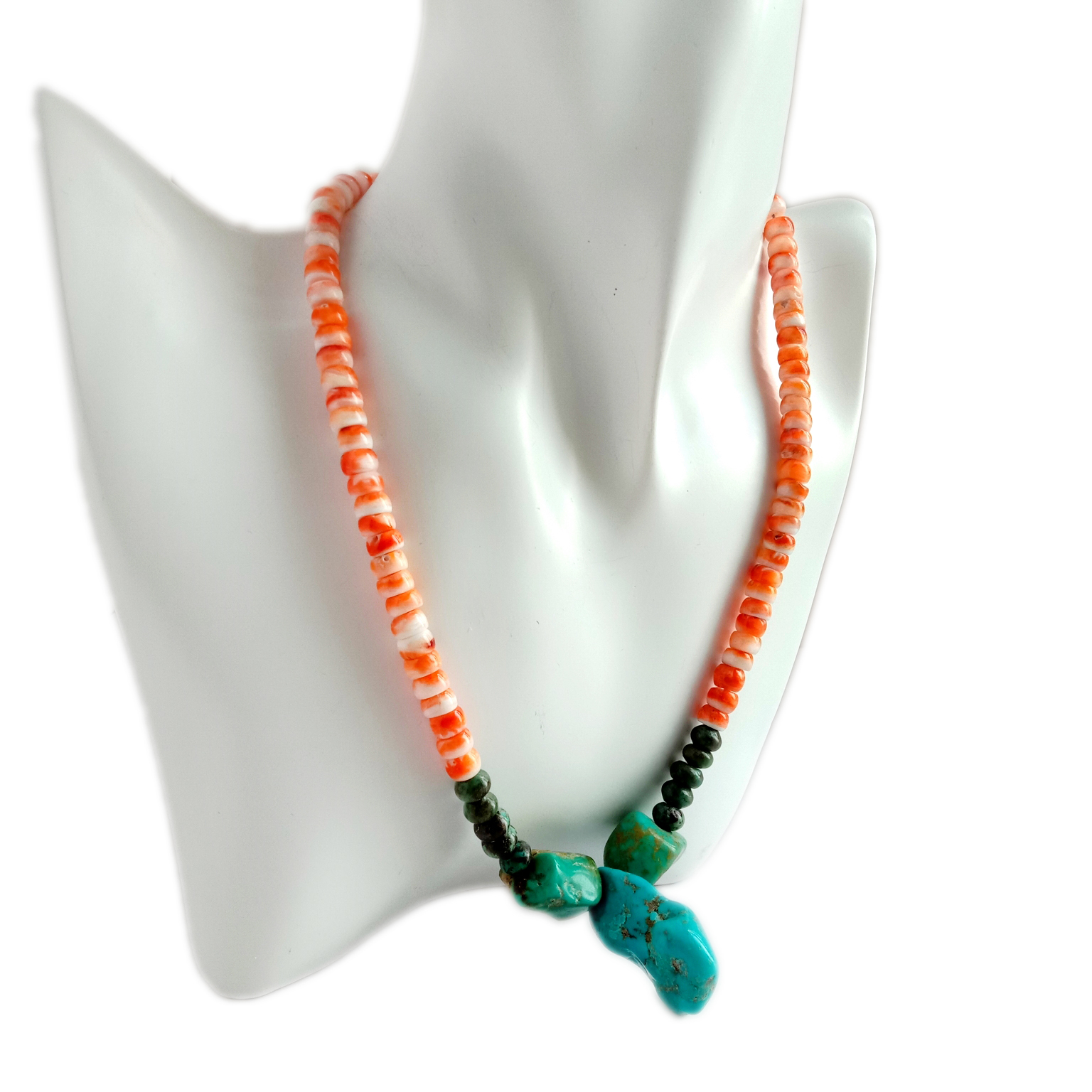 Turkważ tal-gajdra tax-xewka naturali 925 tal-fidda Sterling Ġojjellerija ġenwina gemstone Turquoise Necklace 15