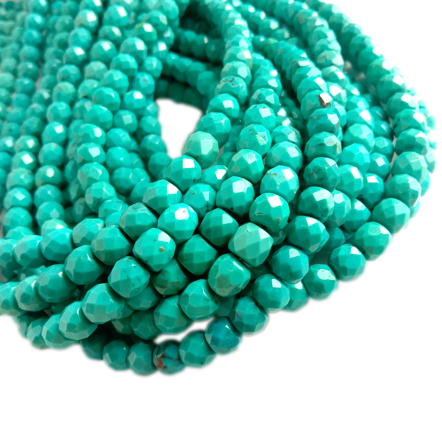 Tseeb Turquoise Beaded Necklace Ntuj Arizona Turquoise hlaws Necklace Hnub yug Khoom Plig Rau Niam 18