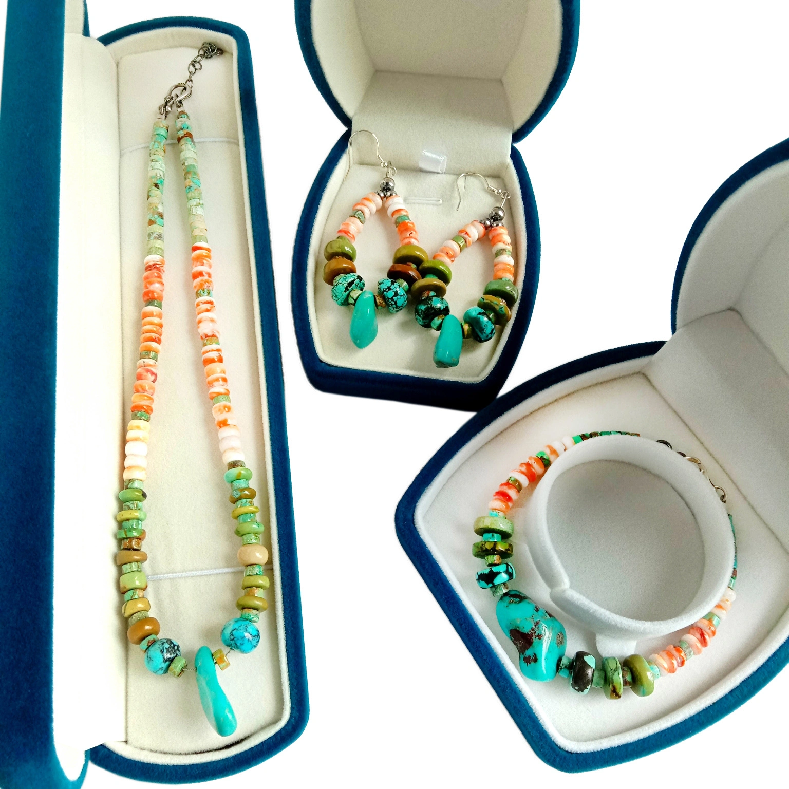 Eke spiny oyster turquoise 925 Sterling Silver Gemstone Set Jewelry 1
