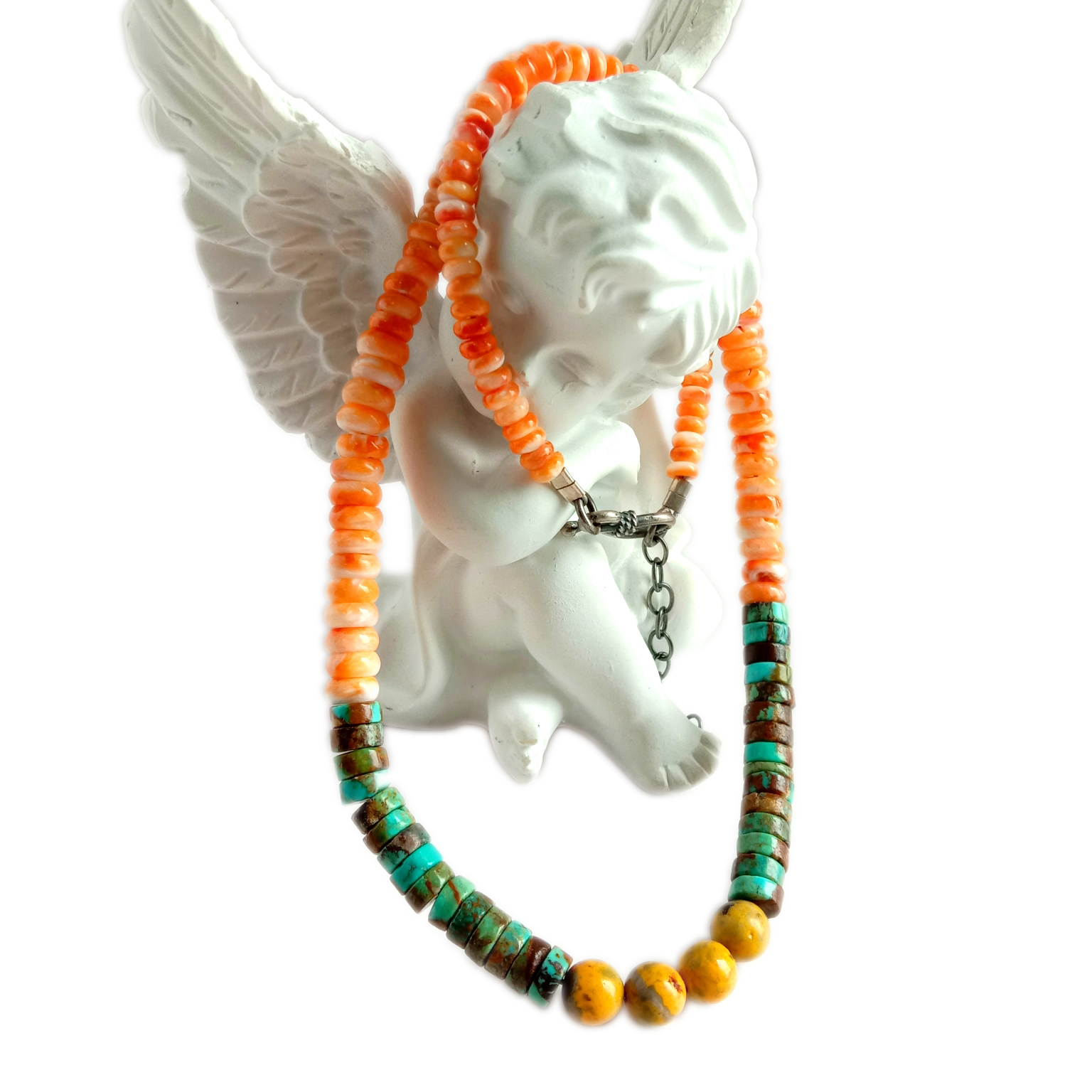 Eke turquoise bumblebee spiny oyster Ihe olu ejiri aka mee 925 Sterling ọla ọcha olu nwanyi 14