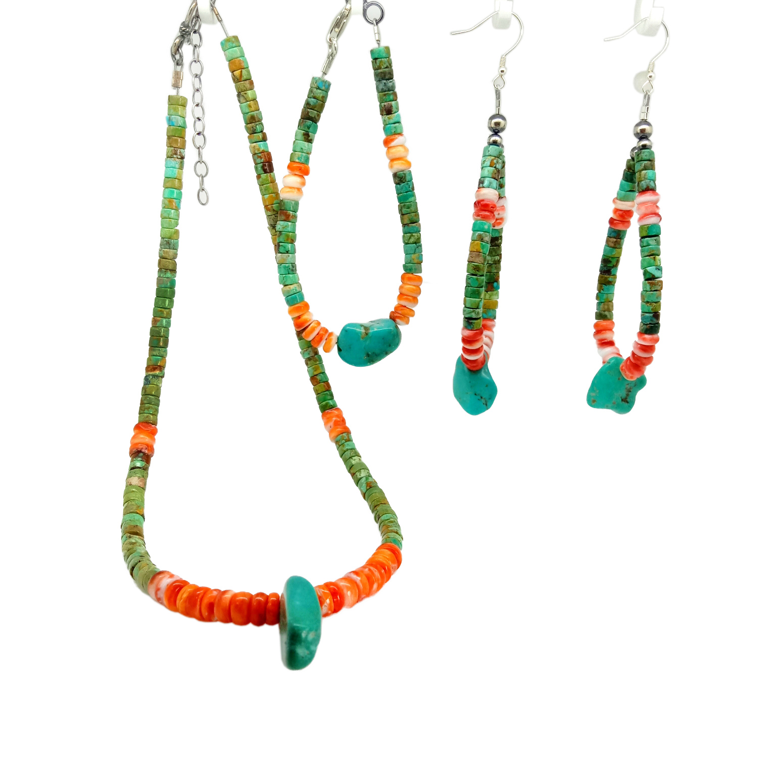 Adayeba spiny gigei turquoise Gemstone awọn ilẹkẹ ṣiṣe ṣeto 14