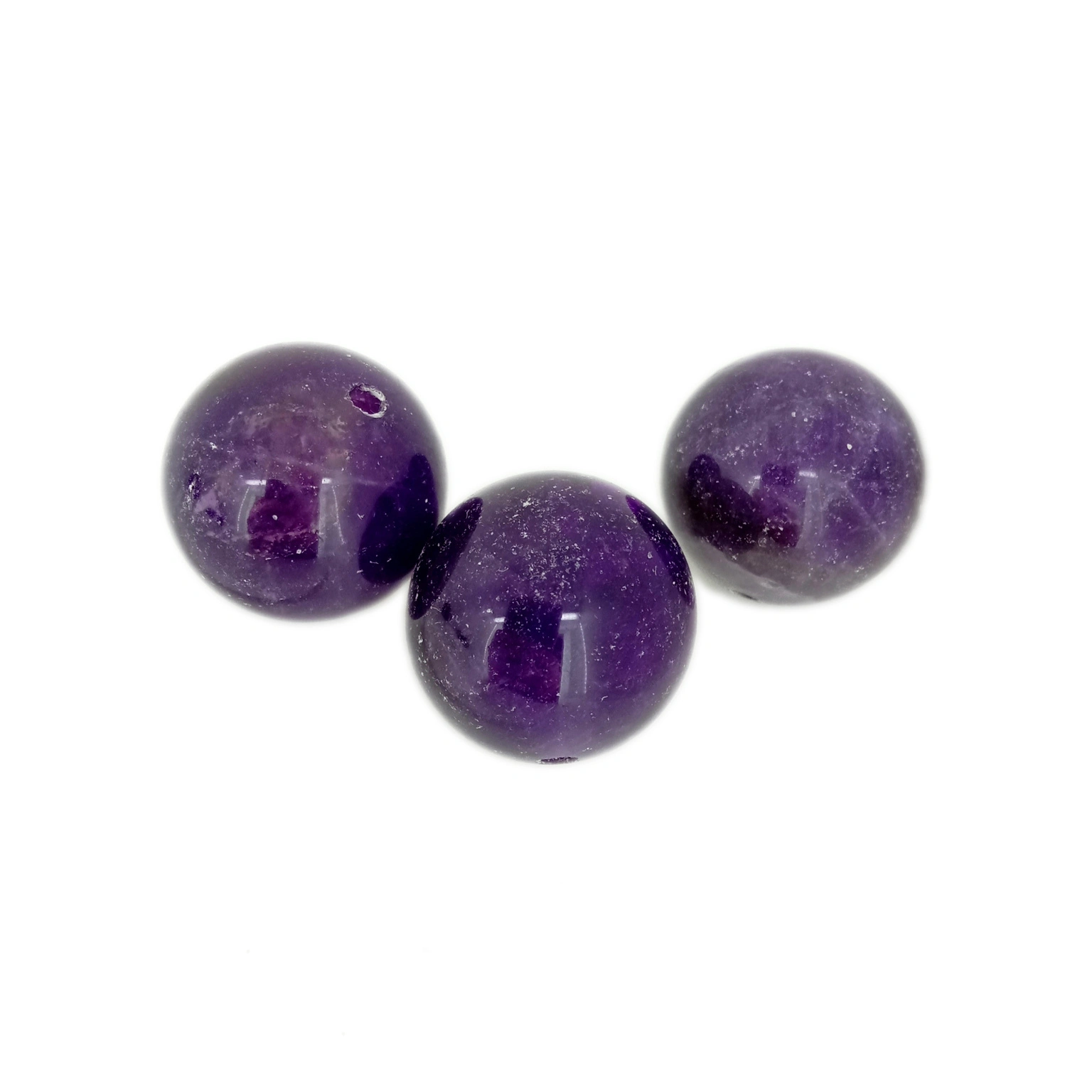 Ósvikinn náttúrulegur lavender ametist (dökk) kringlóttar 19 mm perlur Lausar perlur 1