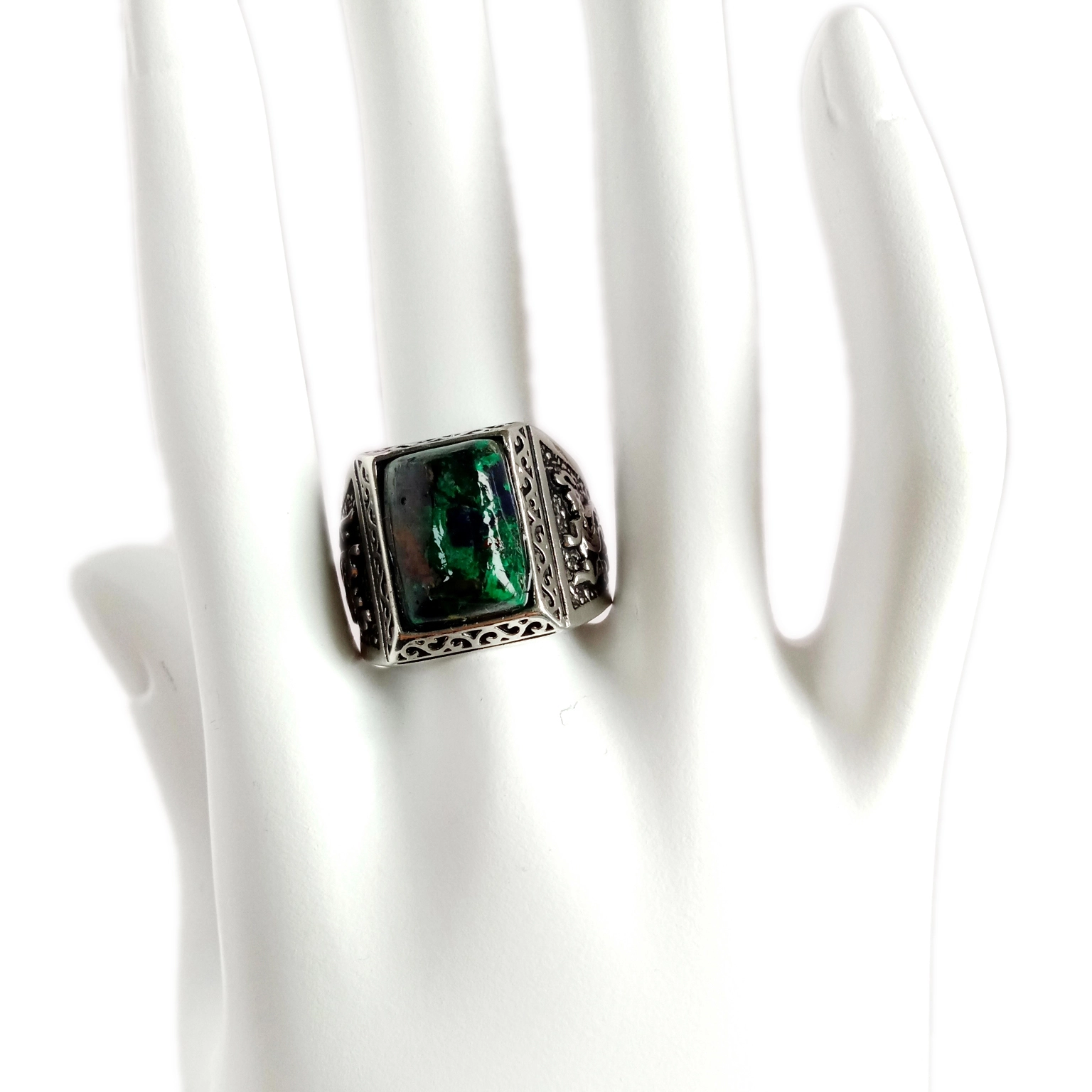 925 Sterling Silver nwa amaala America Chrysocolla Fynchenite Gemstone mgbanaka 1