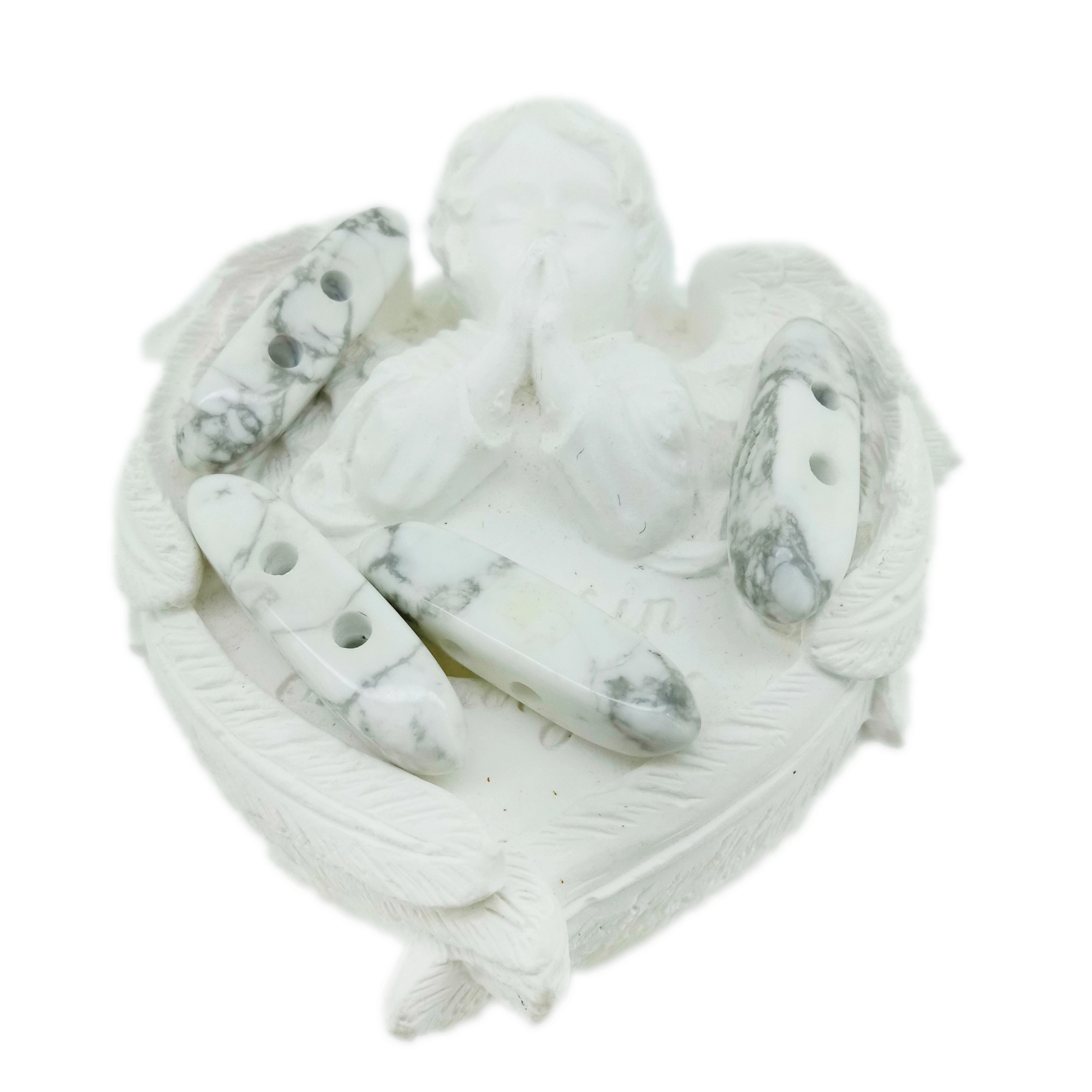 Howlite Beads na-acha ọcha Gemstone Beads Howlite Jewelry Supplies 1