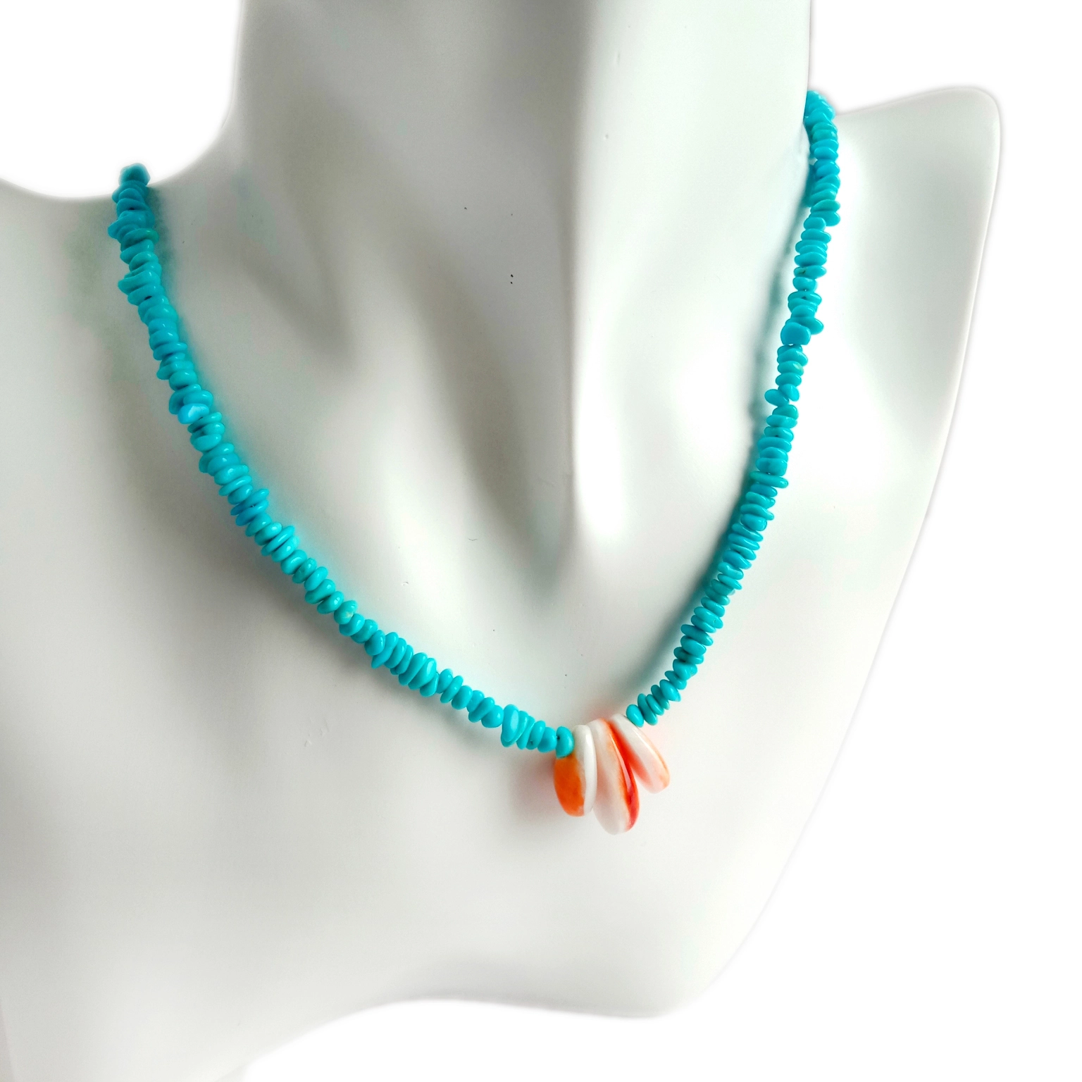 Spiny Oyster eke nwere ihe olu Turquoise Artisan gemstone olu Onyinye maka nwanyị 1