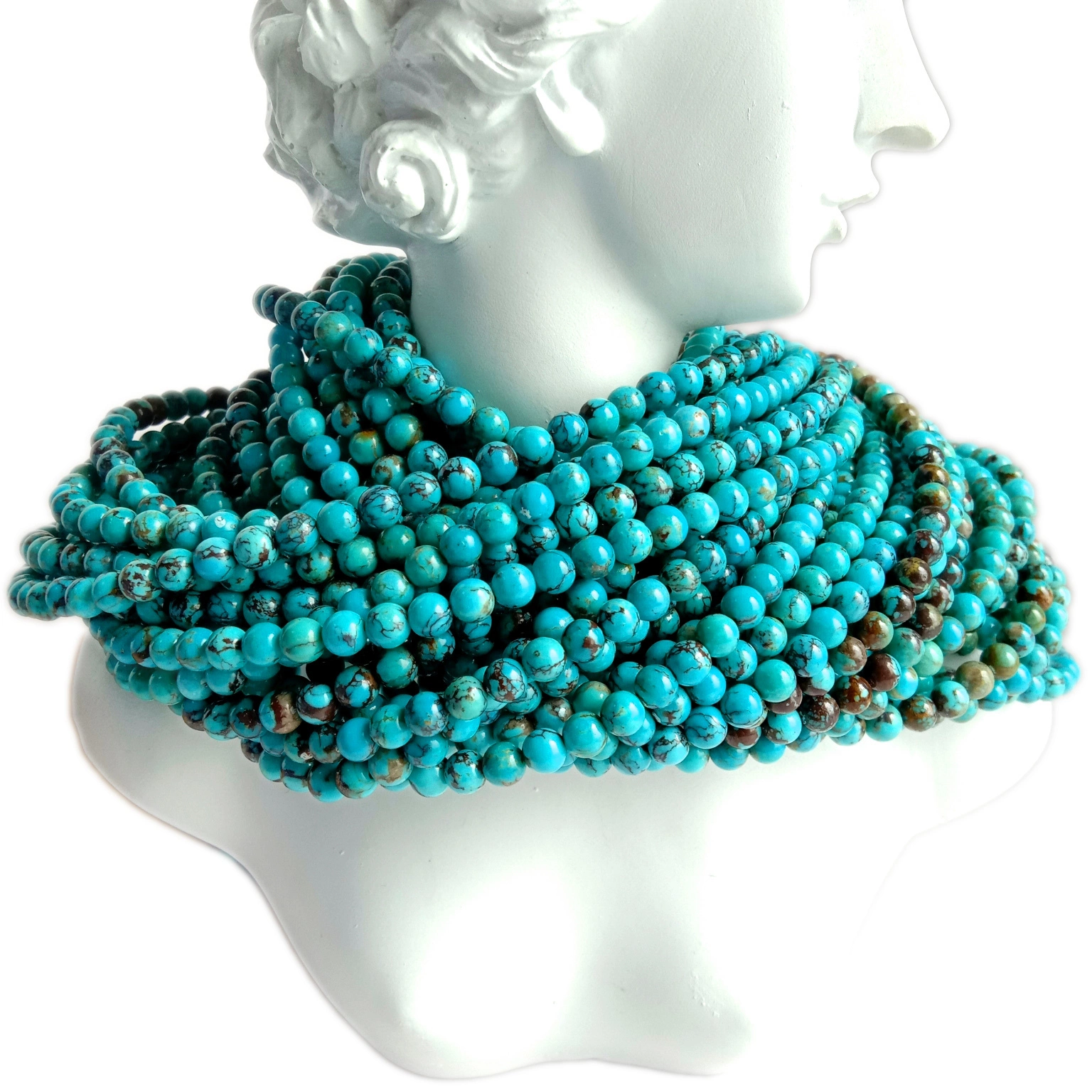 Turquoise xim 5 hli turquoise hlaws pearl stud tsej nkauj nkauj nraug tsej kab tshoob hniav nyiaj hniav kub 1