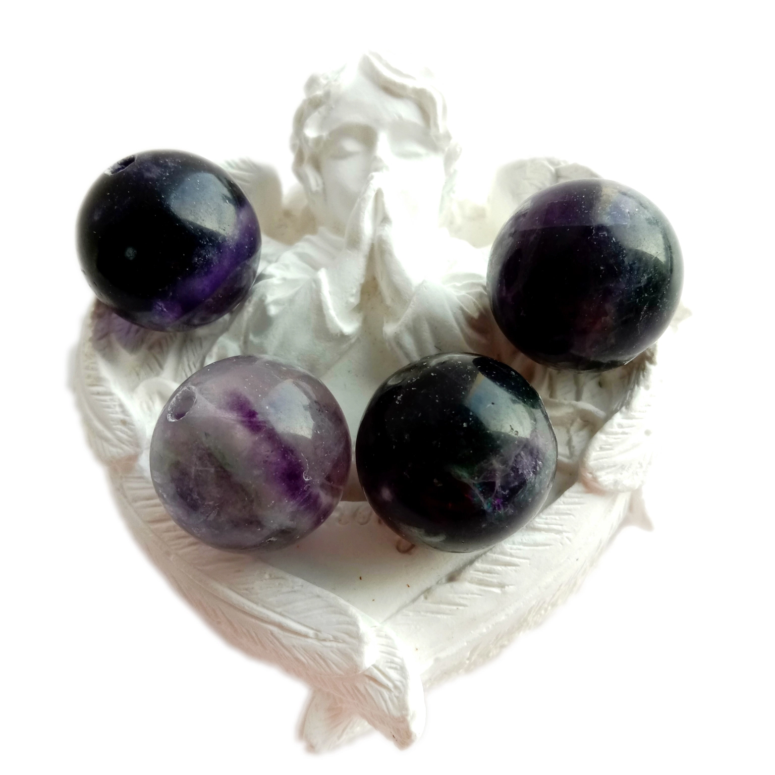 Ezigbo Akpụkpọ anụ Amethyst Gemstone Beads 19MM Miri Purple Round 3A Ọdịmma rụrụ arụ 1