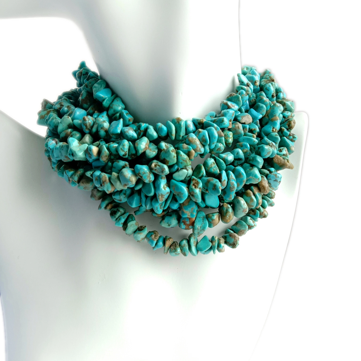 Navajo Turquoise Beaded Necklace Native American Kos npe 1