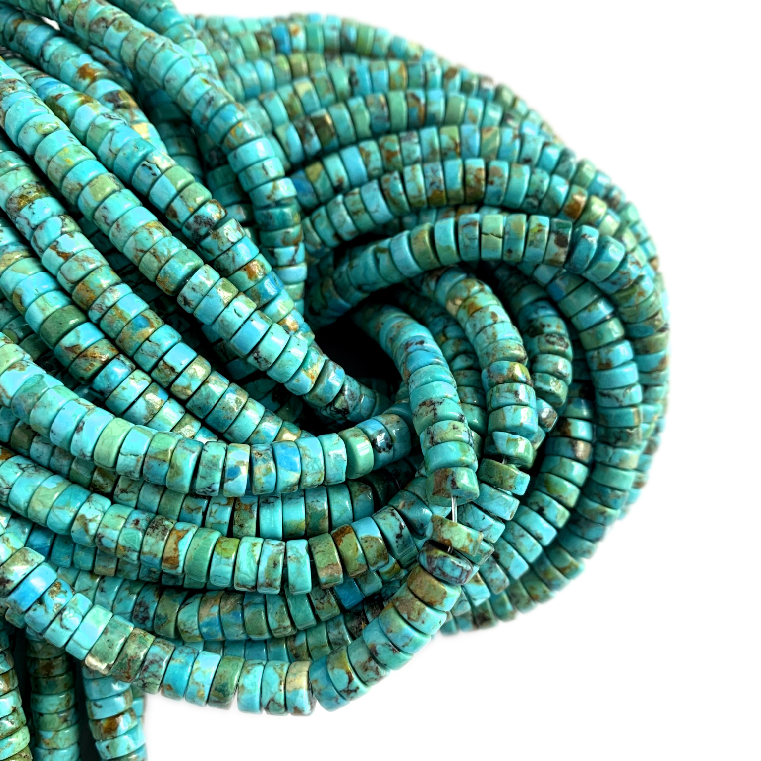 Náttúruleg handgerð afgönsk túrkís& Howlite perlur strengjasteinsperlur 18