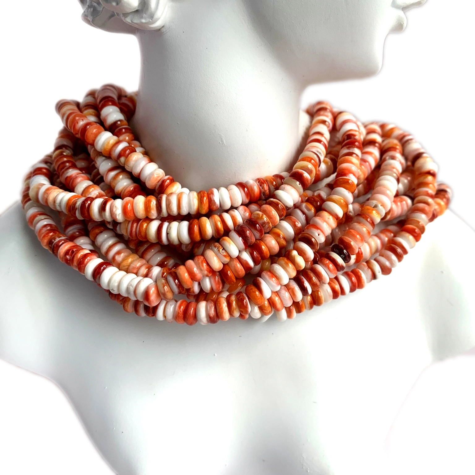 Ntuj Spiny Oyster Plhaub hlaws Rondelle Beads Jewelry Ua Khoom Siv Loose hlaws Bright Rondelle hlaws 1