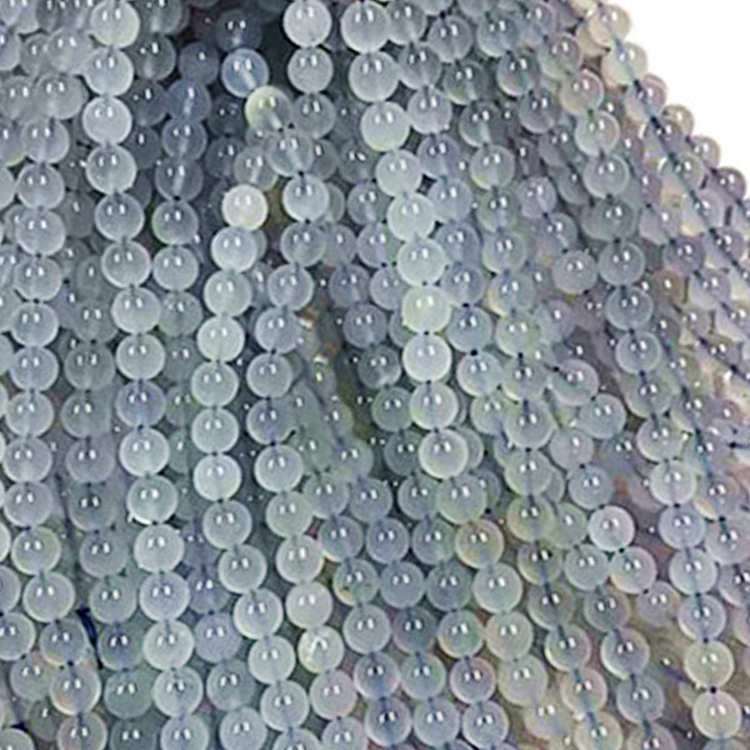 Halitta Chalcedony Round siffar beads blue gemstone kirtani 14