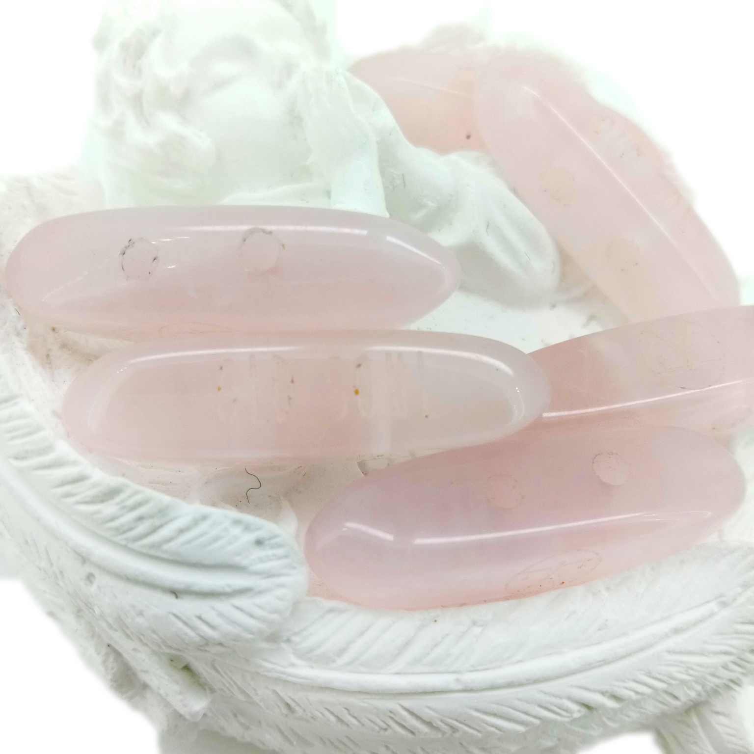 ធម្មជាតិម៉ាដាហ្គាស្ការពណ៌ផ្កាឈូក Rose Quartz Obelisk Point Pendant Side Drilled Gemstone Crystal Tower Pendulum 14