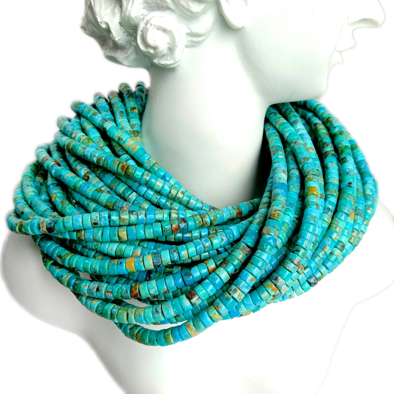 Opregte 100% natuurlike turkoois Heishi krale 4 mm natuurlike blou kleur turkoois groothandel 1