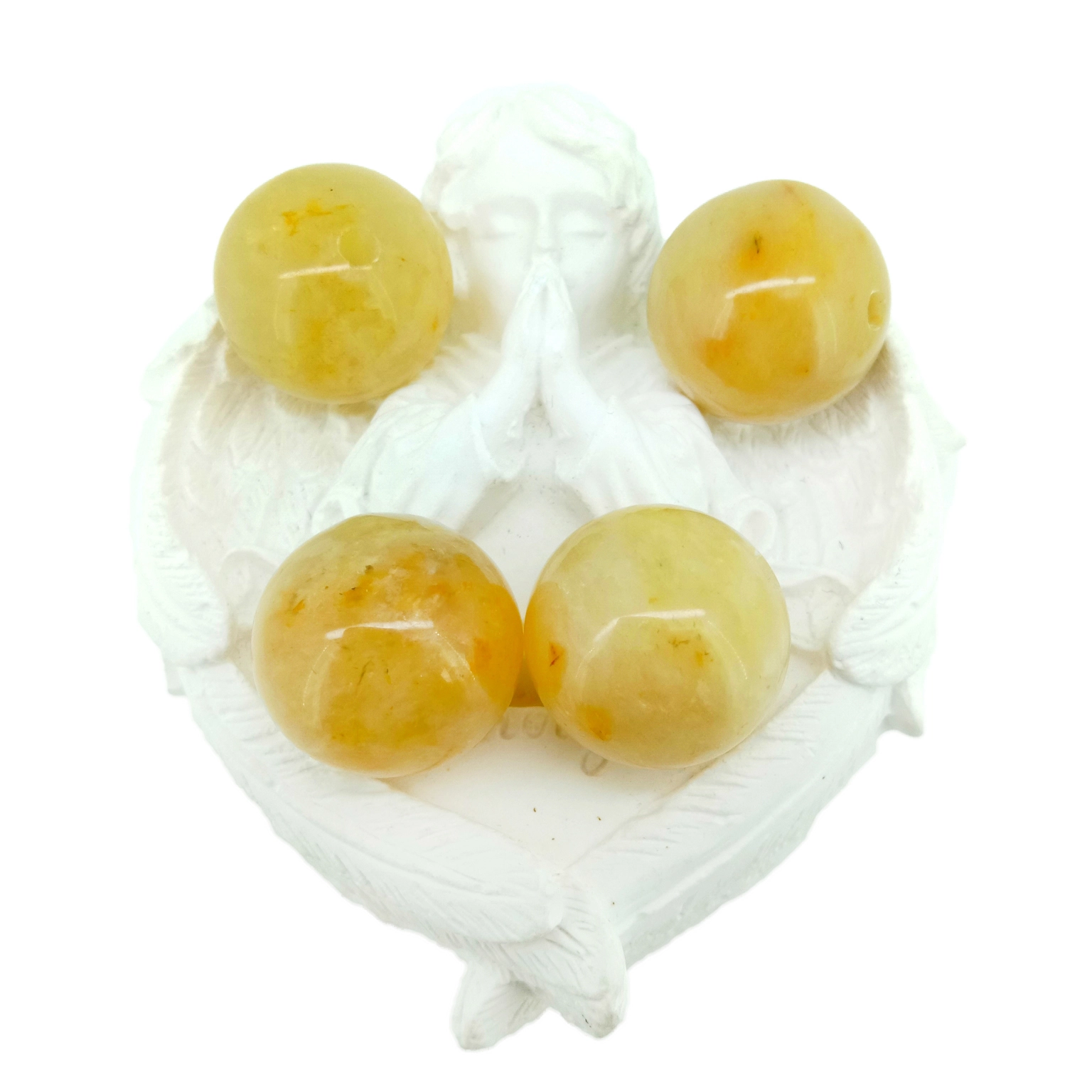 19mm Geel Jade Ronde Krale Gladde Oppervlak Edelsteen Los Krale Voorsien Natuurlike Edelsteen Krale Groothandel 1