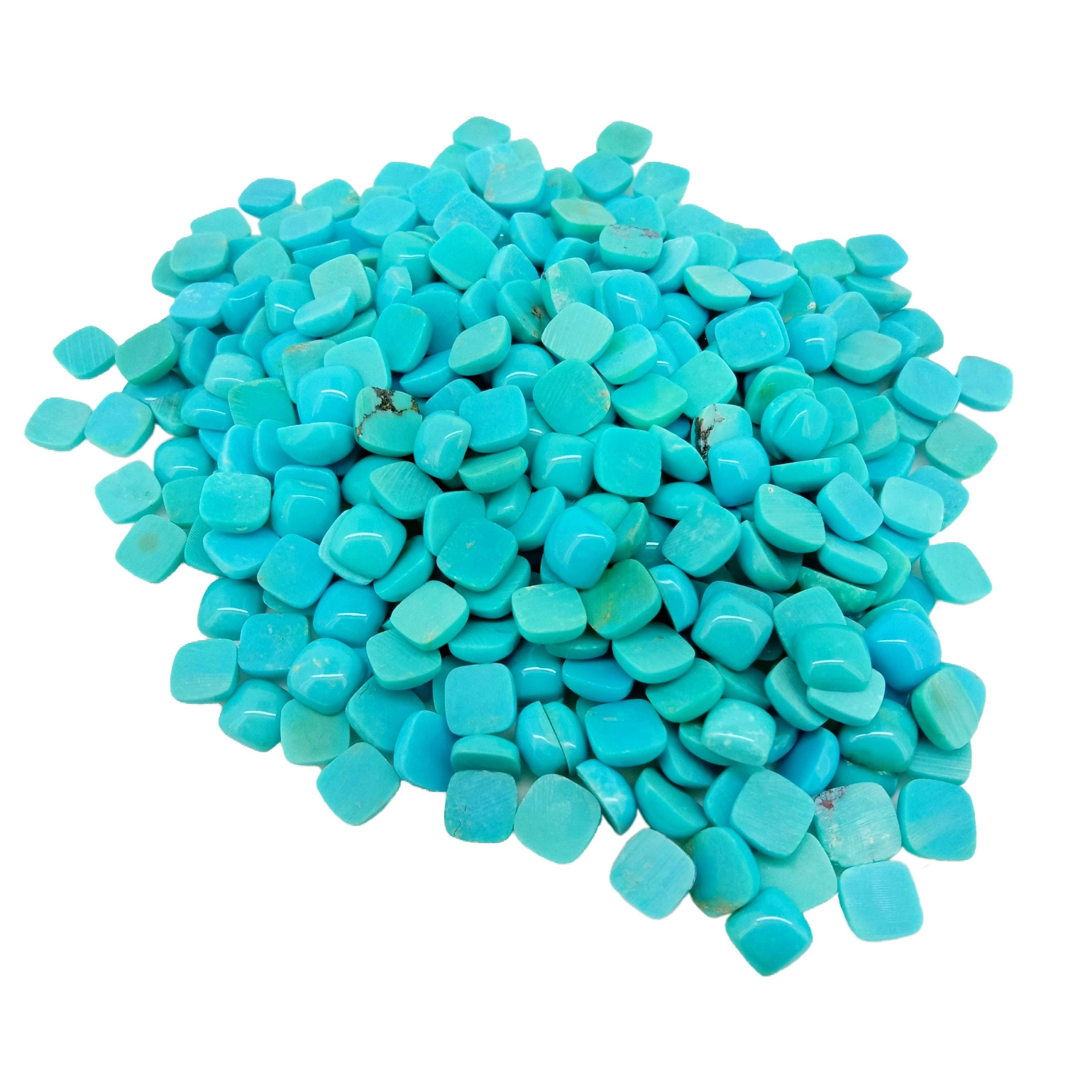 Blue Turquise Cab 6mm Oval Apẹrẹ didan dada Ohun elo Adayeba Lati AMẸRIKA fun Ṣiṣe Awọn ohun ọṣọ 1