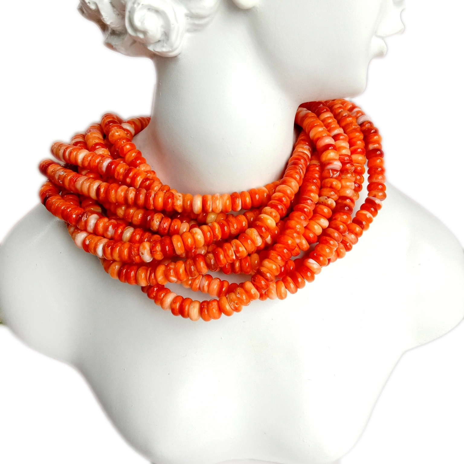 5mm Spiny Oyster Rondelle Beads maka ihe ịchọ mma na-eme ka agba oroma na-egbuke egbuke sitere na Mexico 1