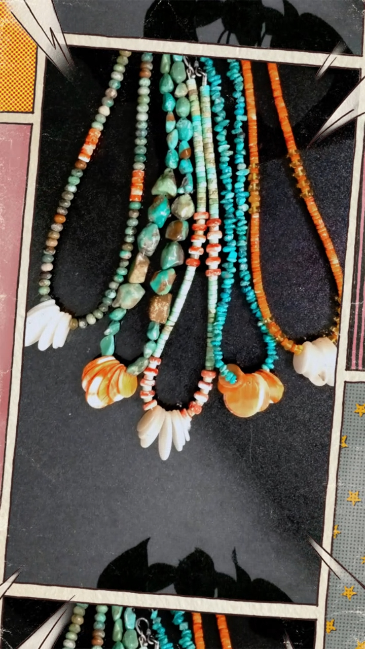 Unique design beautiful semi precious necklace made from Turquoise Spiny White Orange Shells Amber Gemstone, Gift Ideas 9