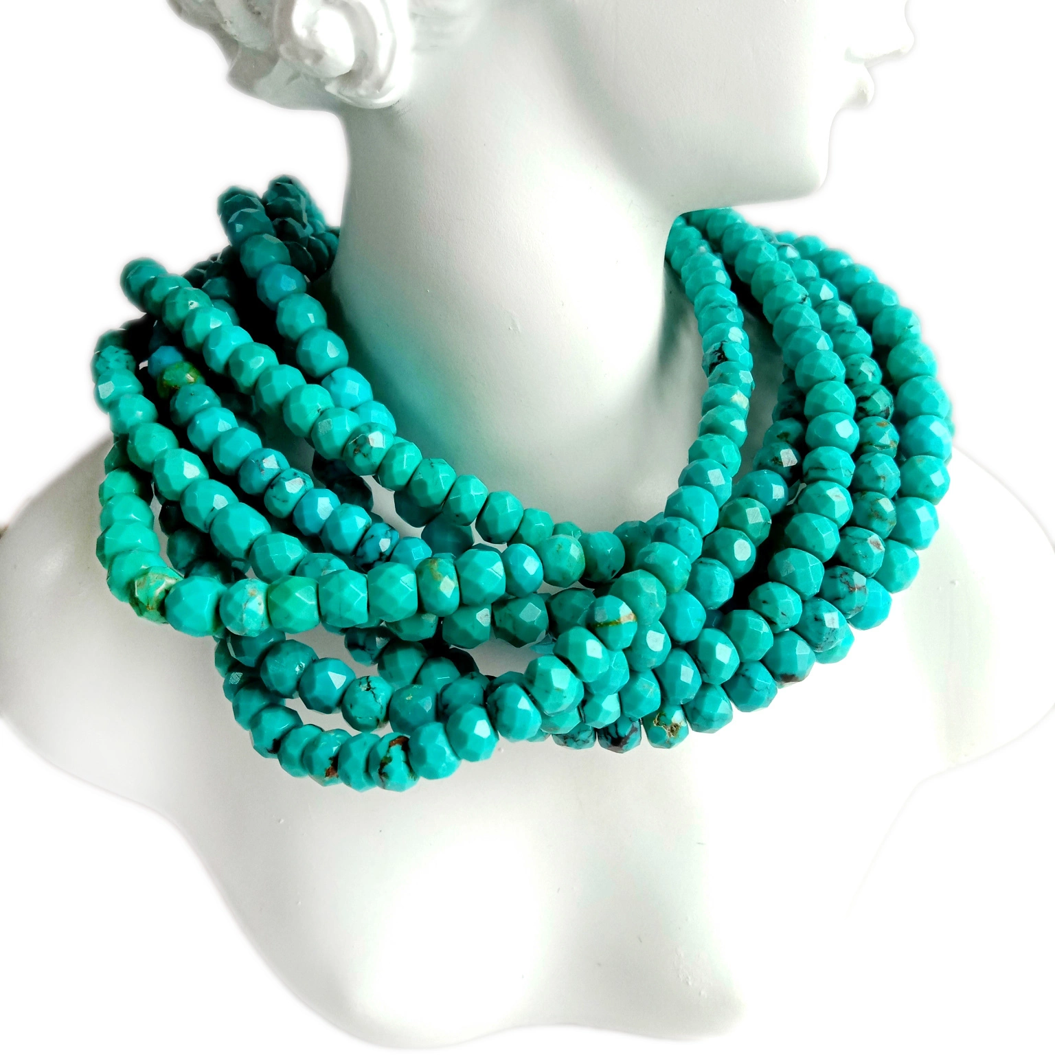6mm Round Faceted Opaque Turquoise Blue iav Spacer hlaws 1