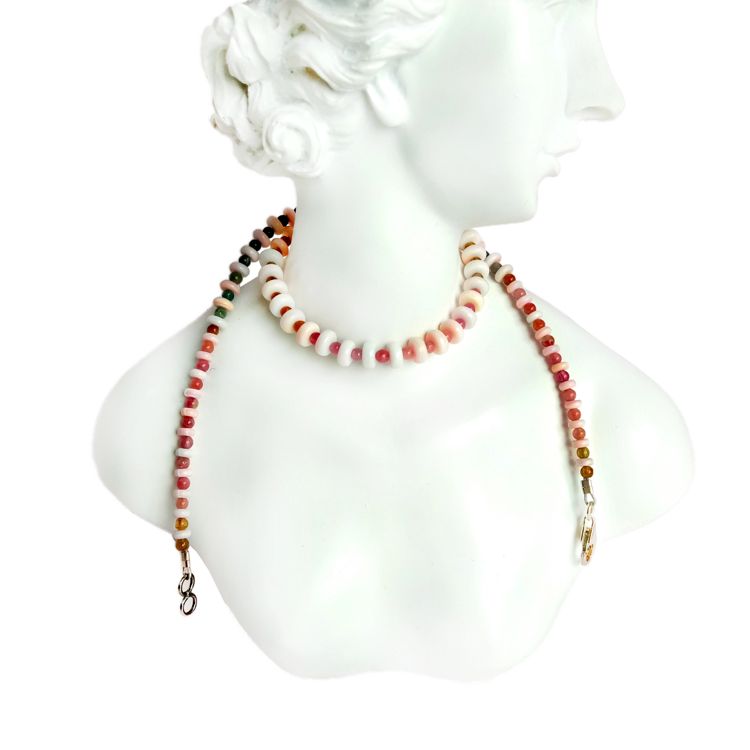 Ntuj Tourmaline liab pom plhaub 925 Sterling nyiaj 16 Necklace Pob zeb hlaws rau cov hniav nyiaj hniav kub 1