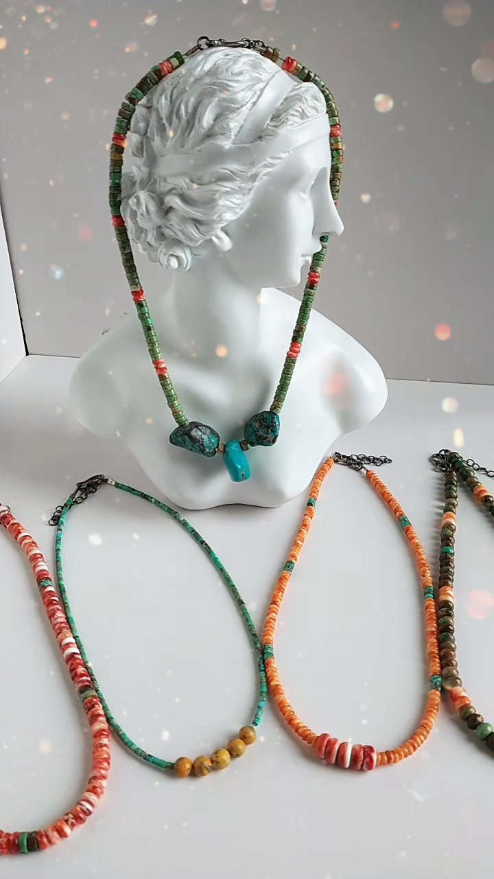 Sterling Silver Natural Turquoise spiny oyster Nyuki Bumble Bee Kamili Boga Blossom Mkufu Asilia Turquoise 9