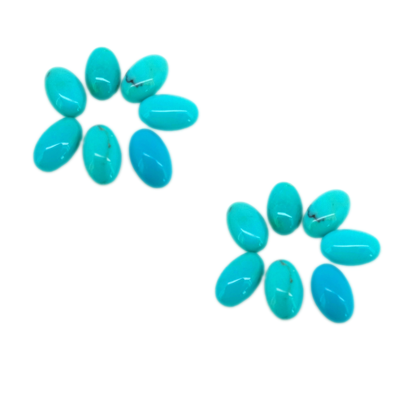 Ntuj Pw tsaug zog zoo nkauj Turquoise Cabochons Ntuj Loose Round Pob zeb Mined nyob rau hauv teb chaws USA 5 * 8mm 1