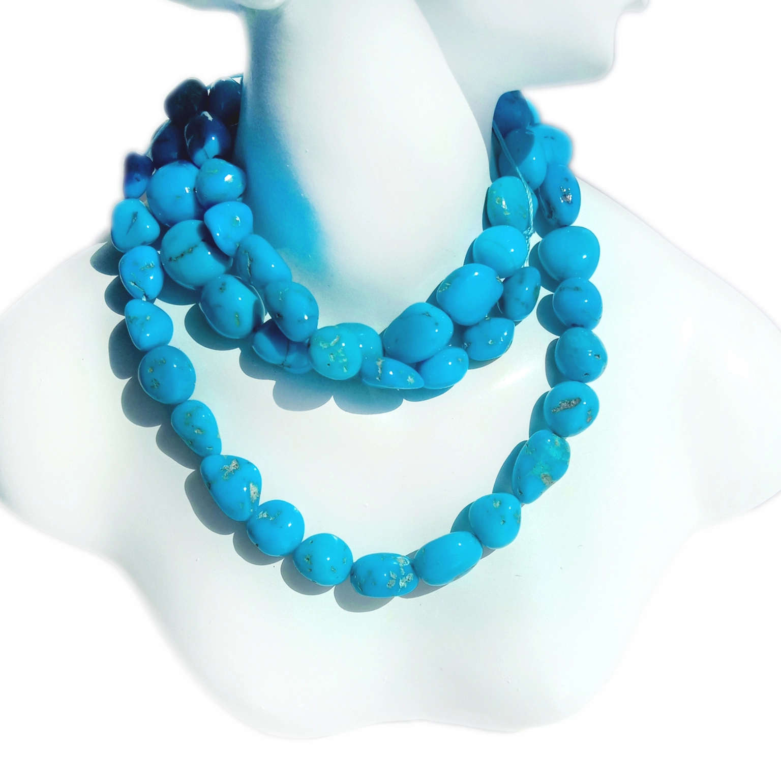 Ntuj Turquoise Gemstone Beads Irregular Nugget Chips Shape Turquoise Xiav Xim Turquoise Gemstone Beads 1