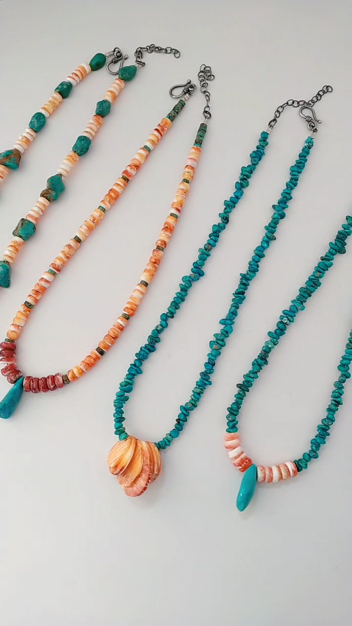 Təbii Firuzəyi 925 Ayar Gümüş Boyunbağı Uzun Firuzəyi boyunbağı boncuklu Boho Qəşəng firuzəyi 9