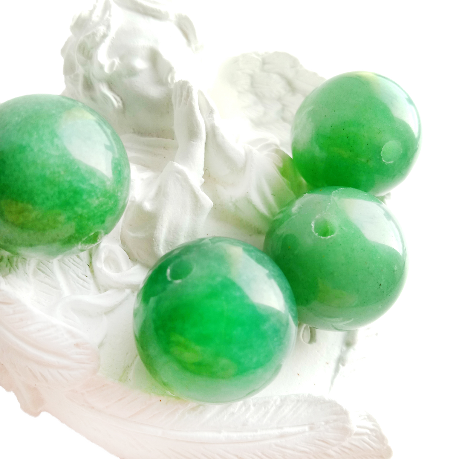 Green Aventurine Beads Grade 3A Ezigbo Gemstone Round Loose Beads 19MM Nhọrọ buru ibu. 14