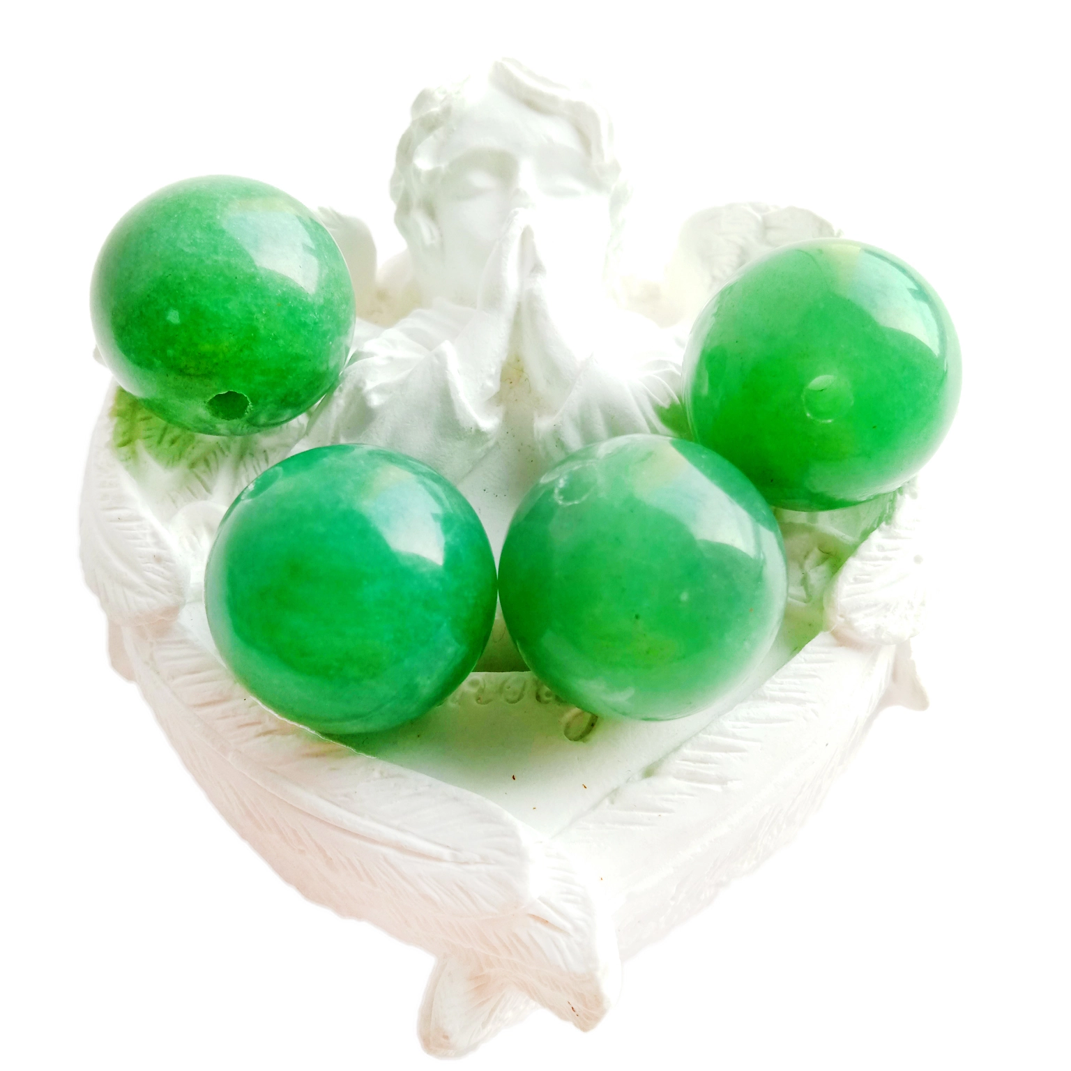 Shanga za Green Aventurine Daraja la 3A Shanga za Asili za Vito Zilizolegea Mviringo 19MM Chaguzi za Loti Wingi 1