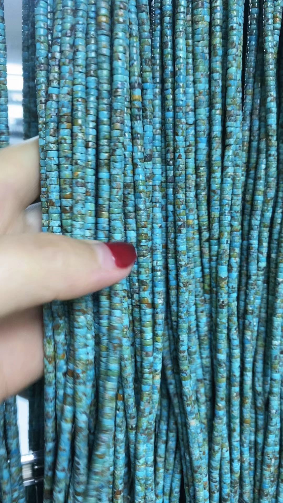 6mm blue turquoise heishi disc beads 15.5 strand 12