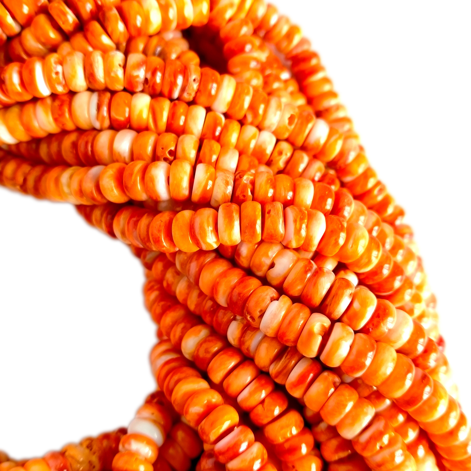 Náttúrulegar 6 mm skær appelsínugular, oddhvassar ostruskeljaperlur Rondelle perlur Skartgripagerðarvörur 16 tommu 14