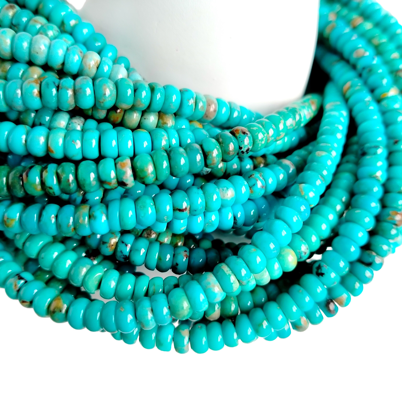 ನೈಸರ್ಗಿಕ ವೈಡೂರ್ಯದ ನೆಕ್ಲೇಸ್ ಸ್ಟ್ರಾಂಡ್ 16 ಇಂಚು 6mm ನೀಲಿ ಮಣಿ ನೆಕ್ಲೇಸ್ ಹೇಳಿಕೆ ನೆಕ್ಲೇಸ್ 18