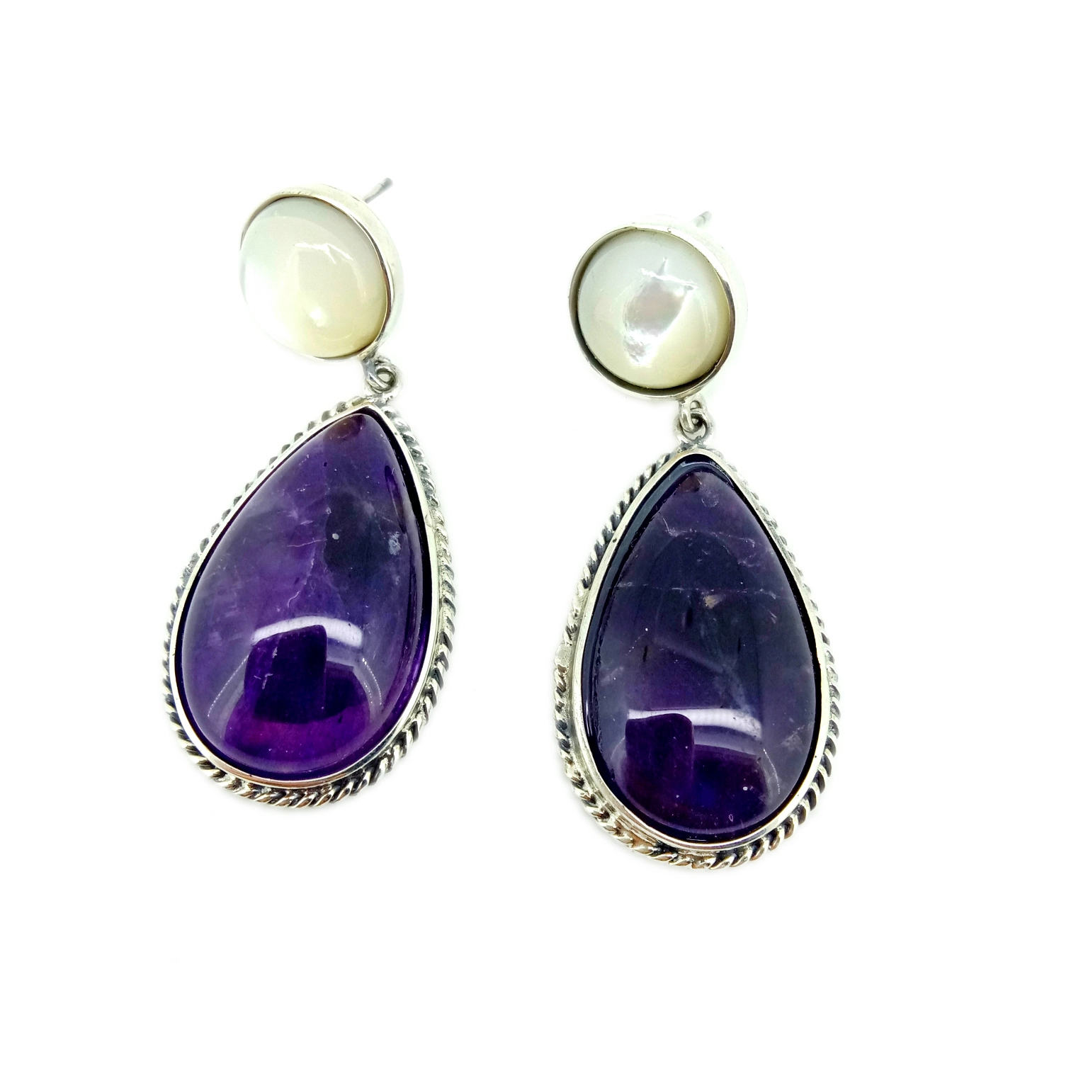 Amethyst Drop Oorbelle Aksent 925 Sterling Silwer Oorbelle 1