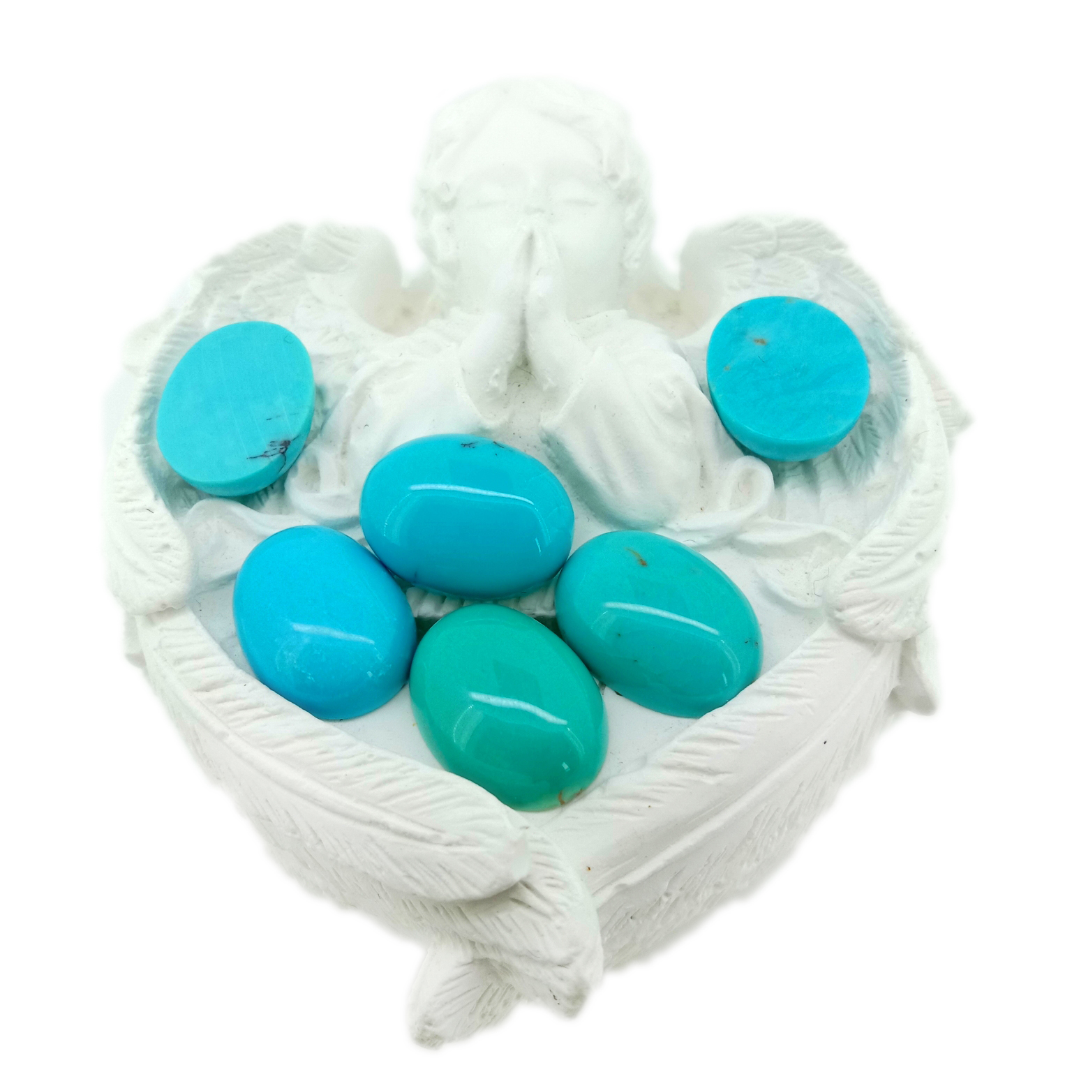 Eke ihi ụra Mma Turquoise Oval Cabochon Turquoise Loose Gemstone maka ọla Ime Nkume Nkume N'ogbe 15