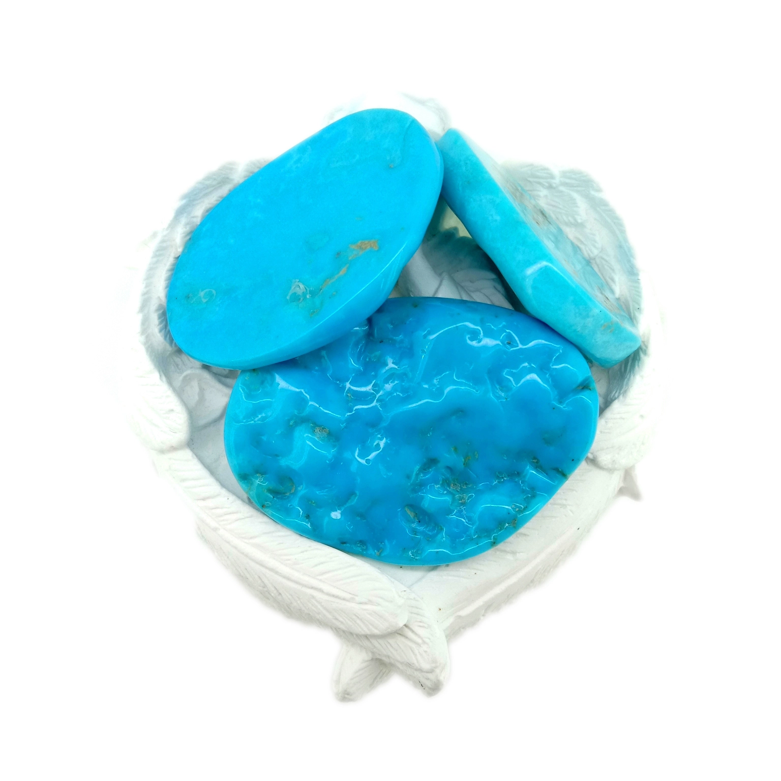 Cabochon turchese turchese blu naturale di qualità 3A 1