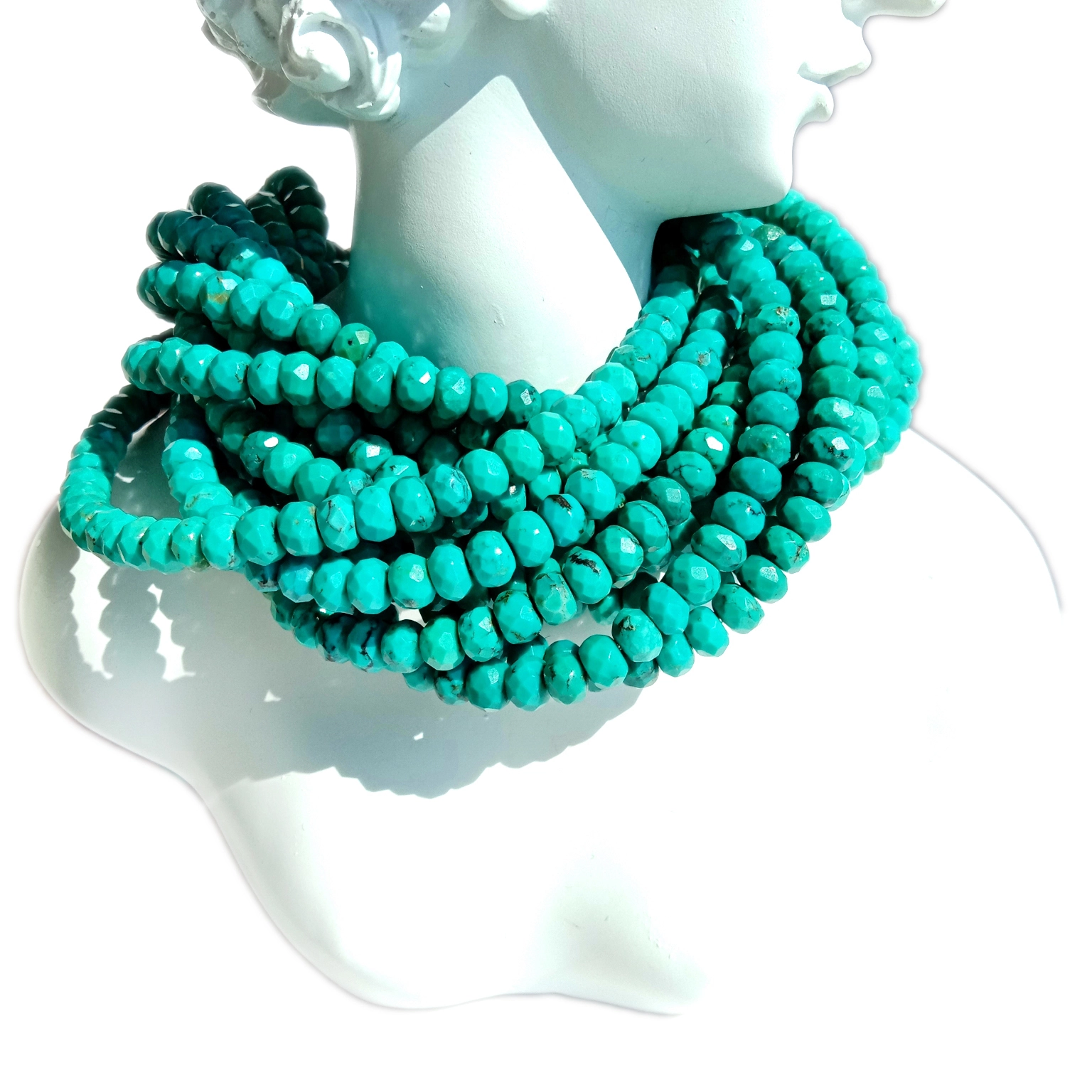 Ntuj Faceted Turquoise hlaws Zoo siab nyob rau hauv Faceted round 6mm Zoo Gemstone Beads3A Zoo 1
