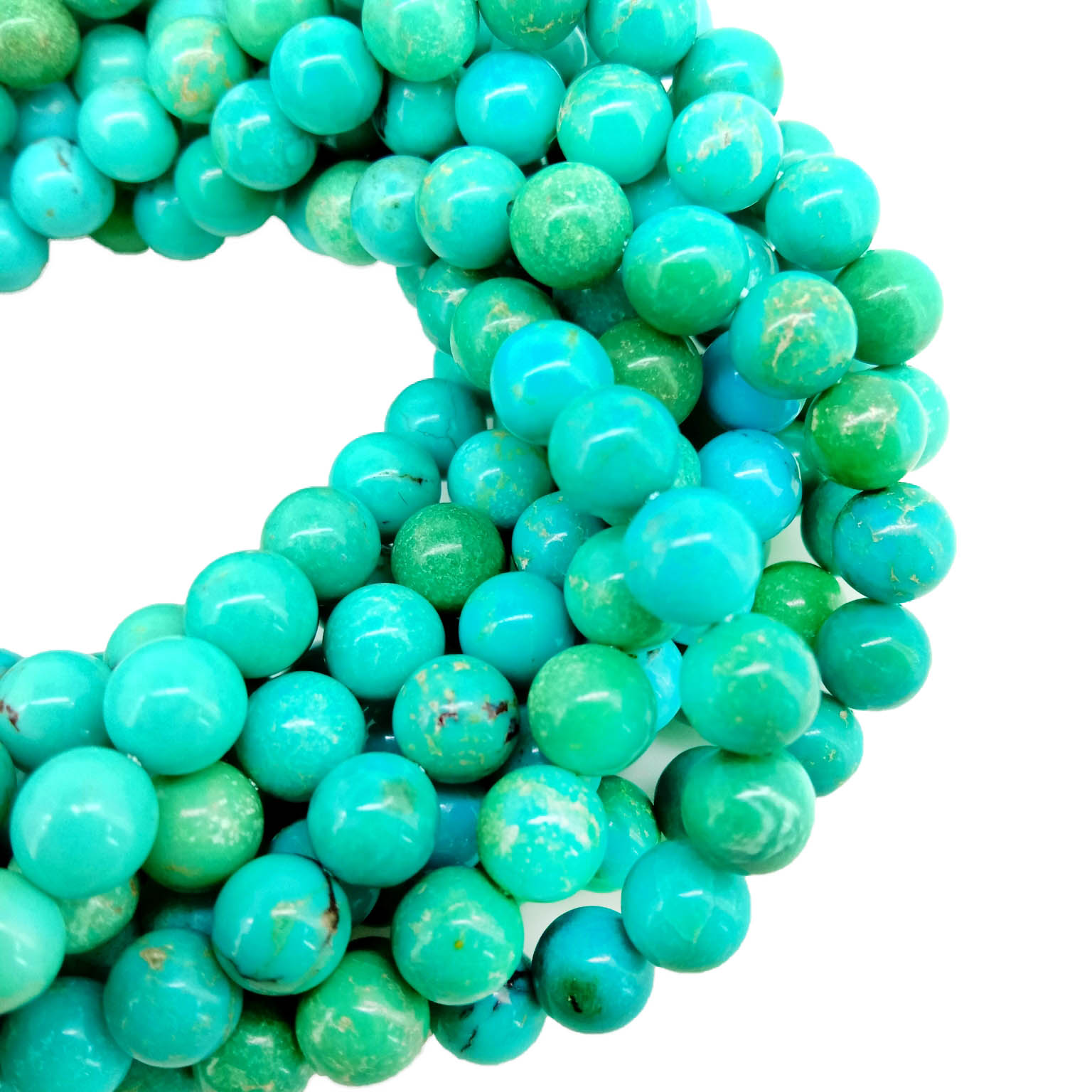 Mauriuri 6MM Porohita Turquoise Gemstone Beads Turquoise Beads Gemstone Round Beads 18