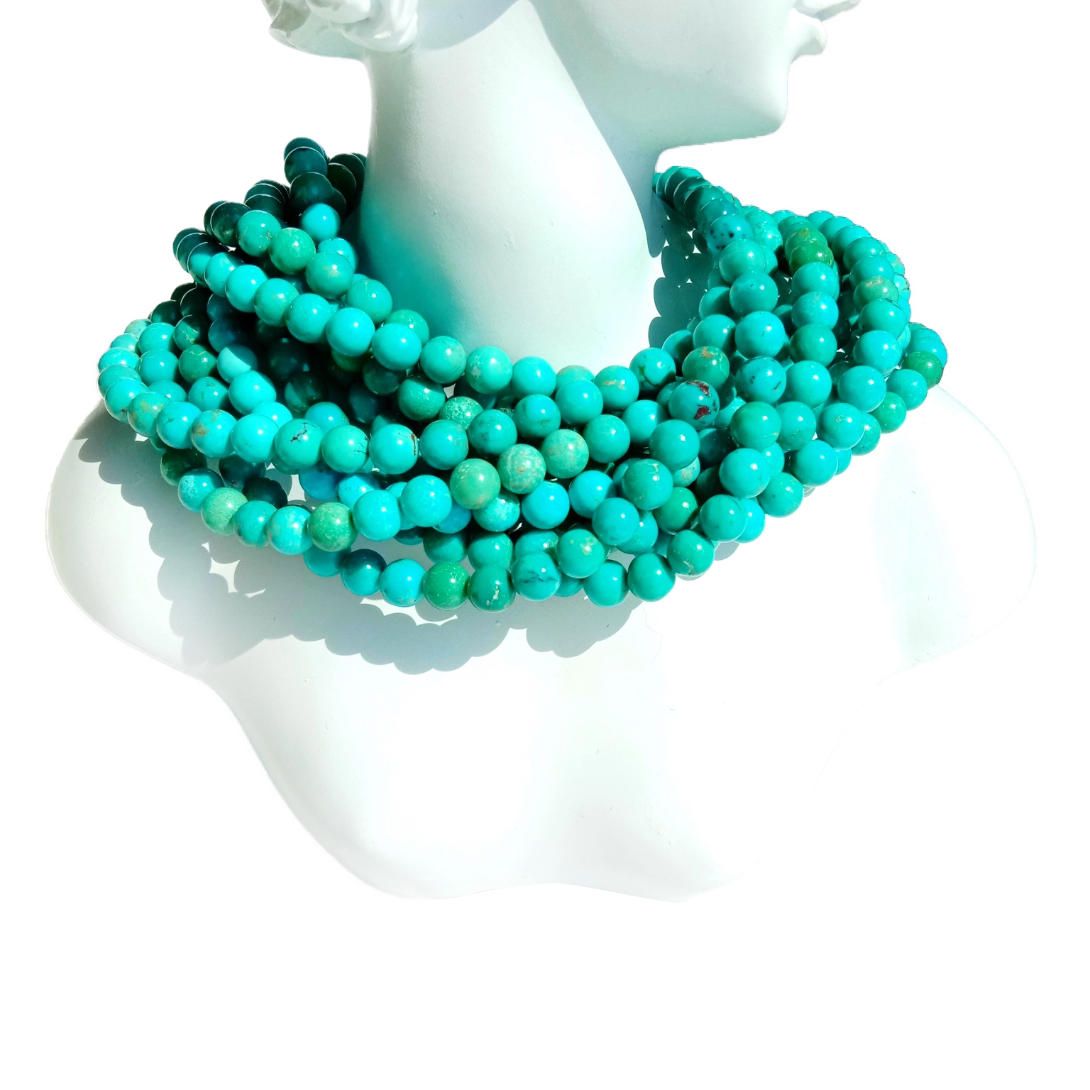 Ntuj 6MM Round Turquoise Gemstone Beads Turquoise hlaws Gemstone Round hlaws 1