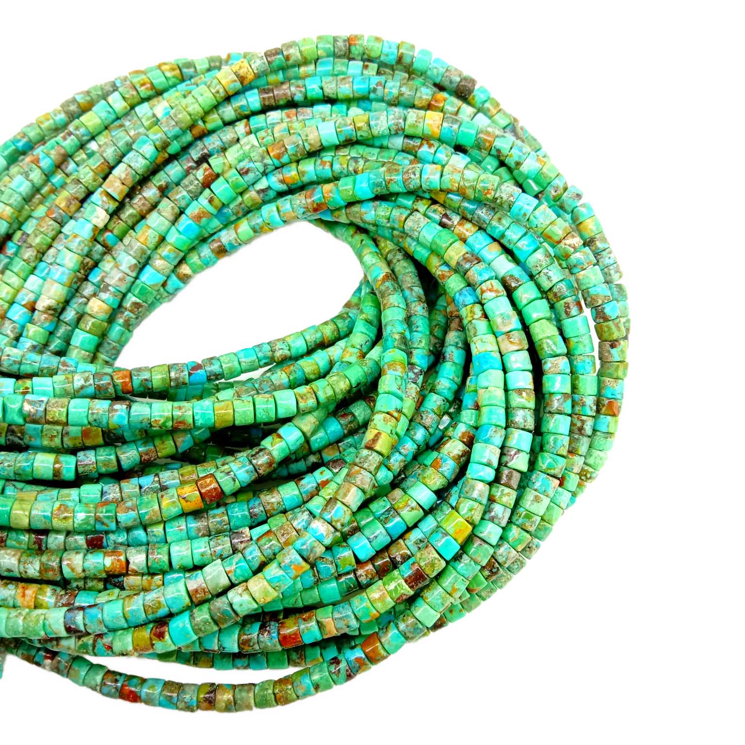 Ntuj Turquoise heishi hlaws Turquoise hlaws disc gemstone hlaws 18