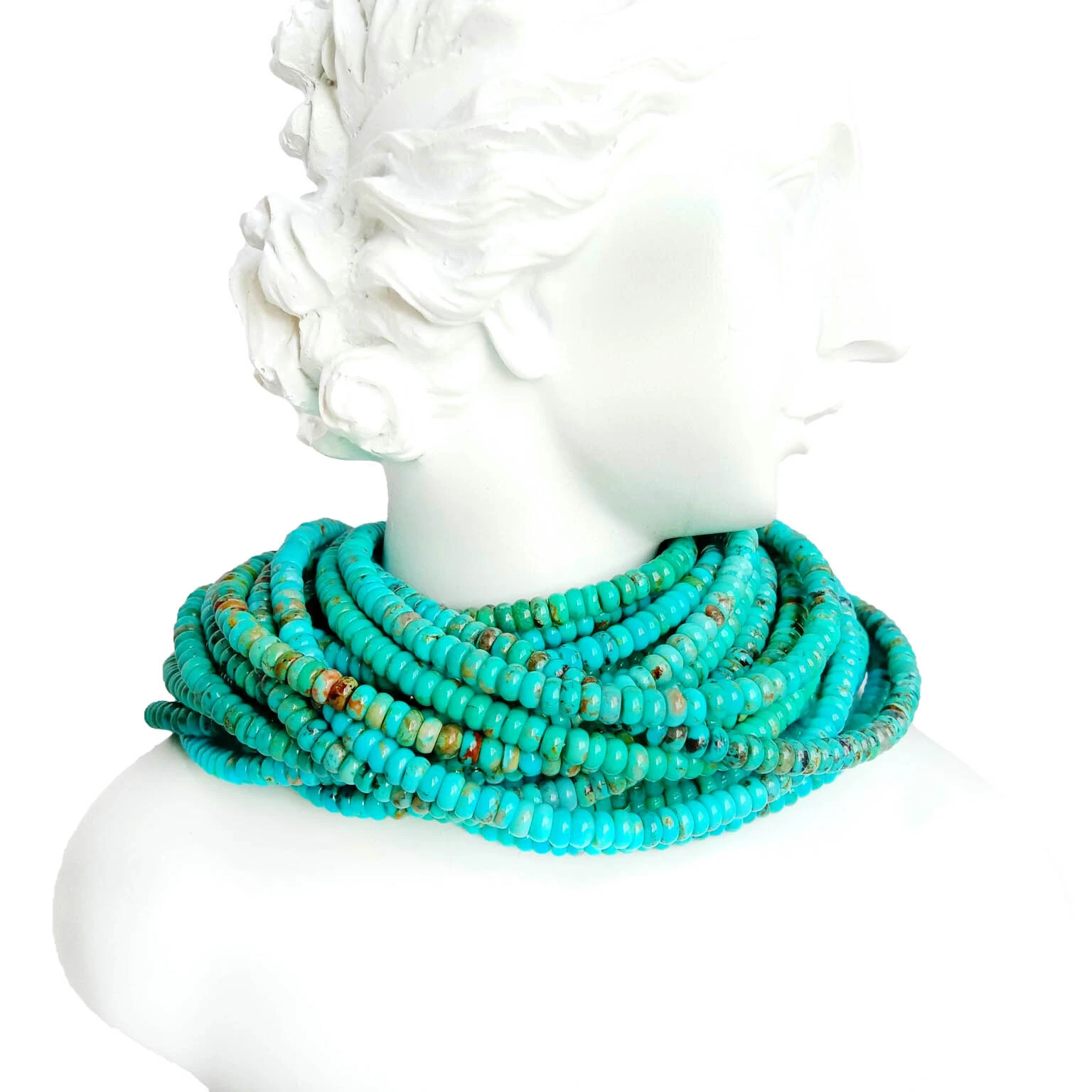 Ntuj Turquoise Beads Rondelle Shape Loose Gemstone Spacer Beads rau DIY Jewelry Ua &amp; Tsim 16 Full Strand 1