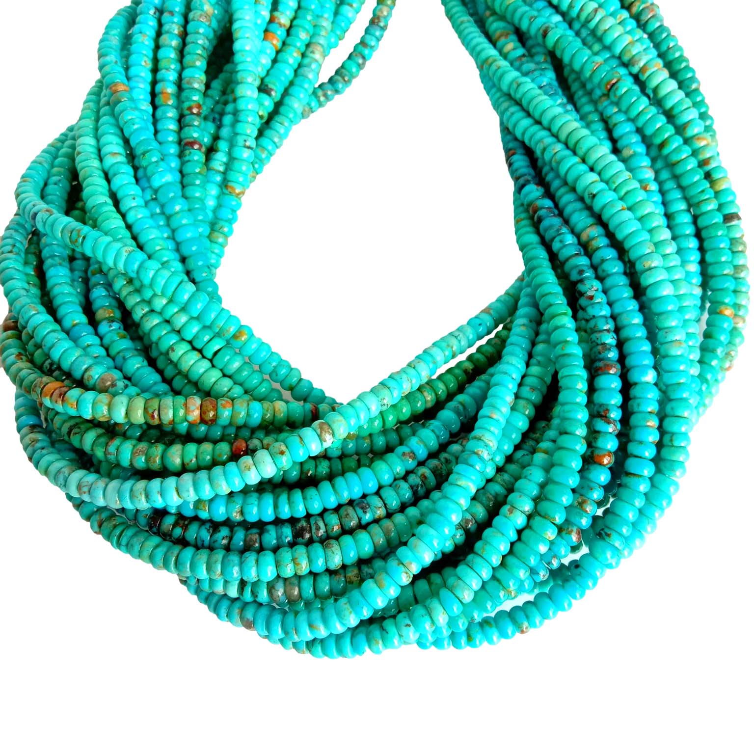 Coirníní Turquoise Nádúrtha Cruth Rondelle Coirníní Spásaire Gemstone Scaoilte le haghaidh Déanamh Jewelry DIY& Dearadh 16 Snáithe Iomlán 18