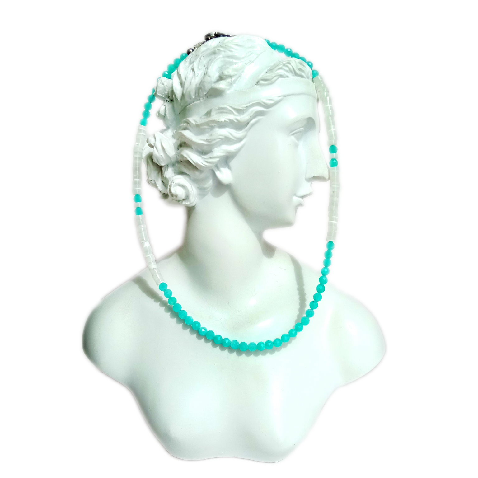 925 ஸ்டெர்லிங் சில்வர் துடைப்பம் மற்றும் அமேசானைட் நெக்லஸ் அவரது ஆண்டு பரிசு 14