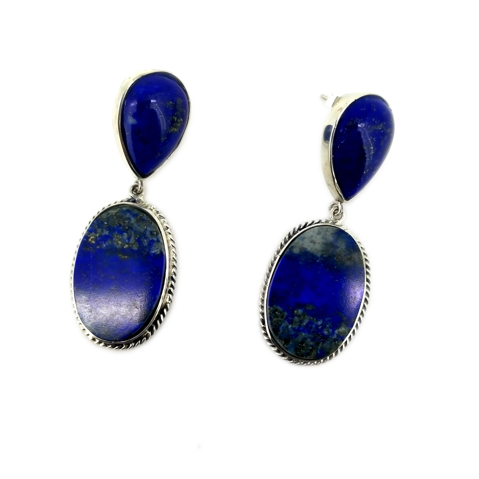 925 ọla ọcha Lapis Lazuli ọla ntị Gemstone blue ọla ntị Boho ọla ntị 1
