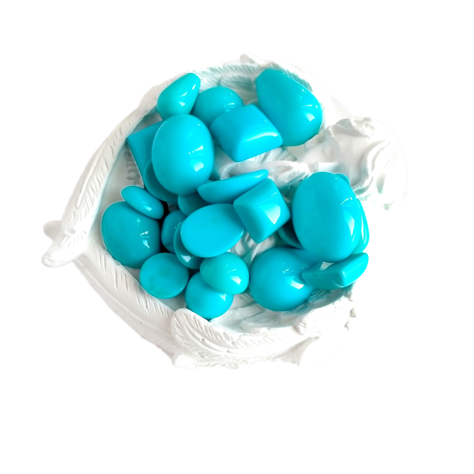 Natural Blue Turquoise Oval Cabs Ihe dị ka 13.95 Carat, Nkume Agba anụnụ anụnụ, Nkume ọmụmụ Disemba, Nkume ịchọ mma 15