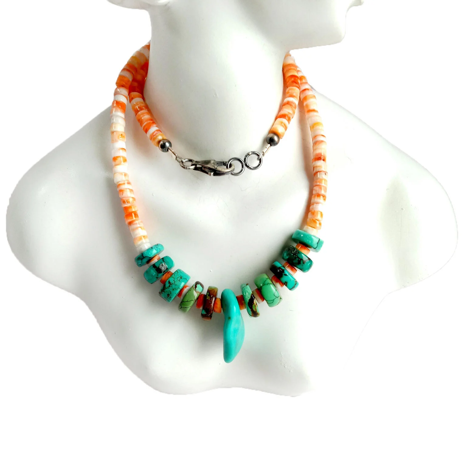 لورېتو - AAA Arizona Turquoise ۋە Spiny Oyster Choker بويۇن ئاپېلسىن 1