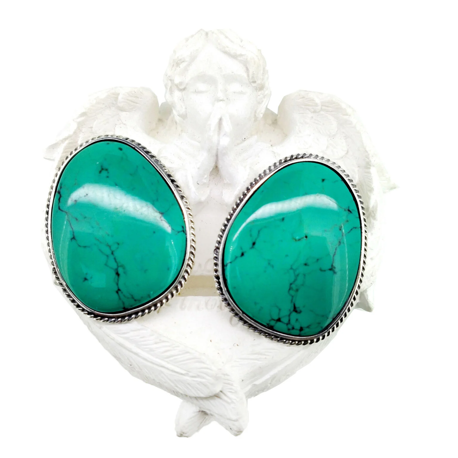 Turquoise Stud Earrings, Qhov Tseeb Turquoise Earrings, Turquoise Earrings, Raw Pob Zeb Earrings, Xiav Pob Zeb Earrings 1