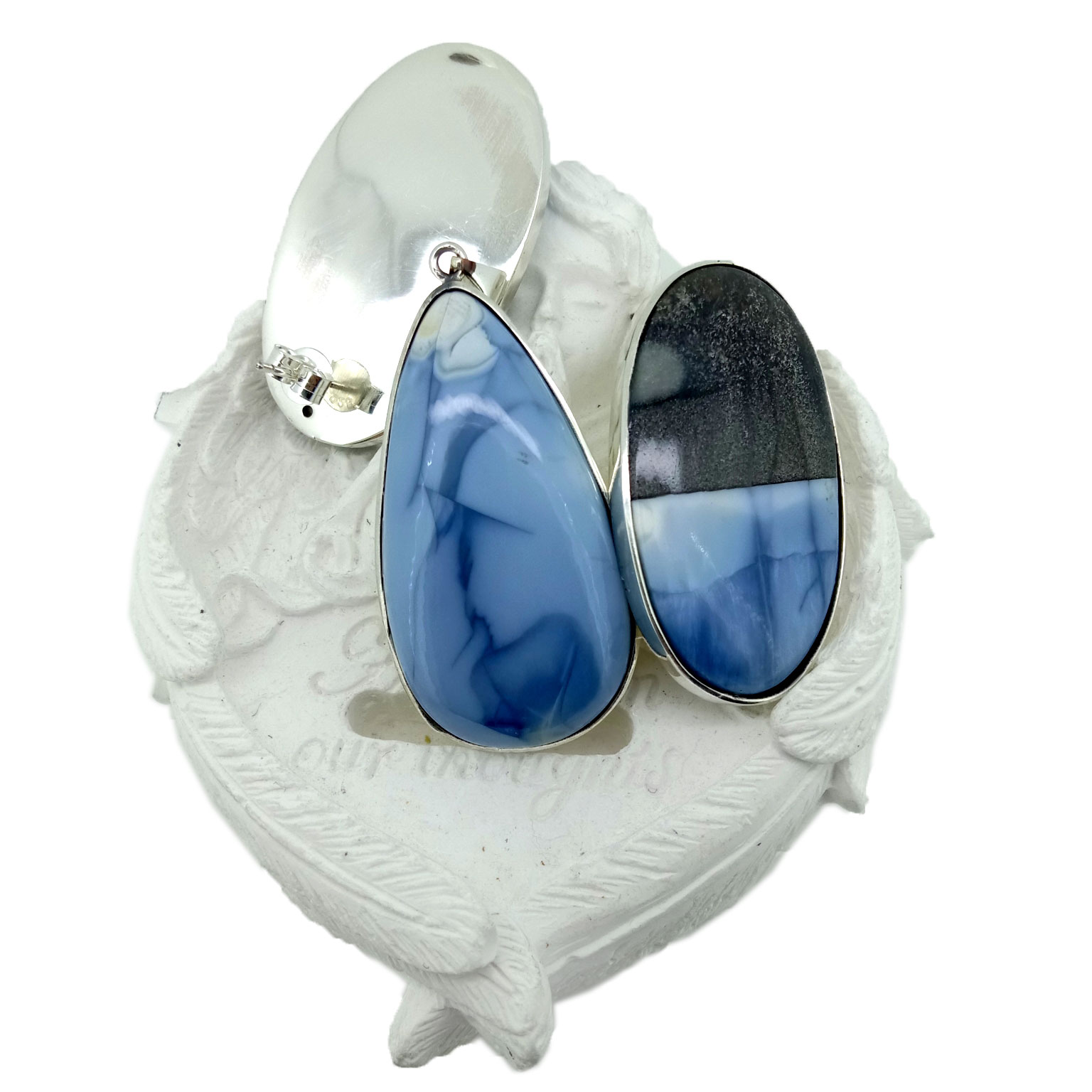 CHRISTMAS SALE 925 Sterling Silver Agate Studs Moss Agate Earrings Agate Earrings 14