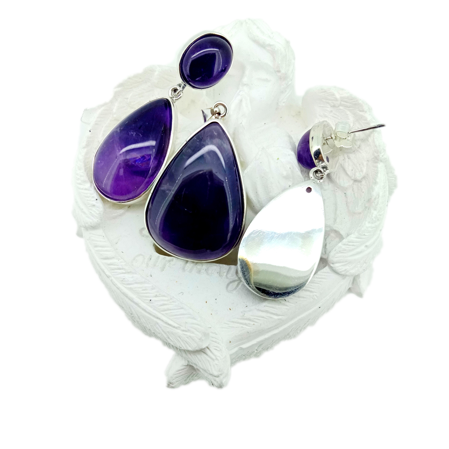 925 Sterling Silver Amethyst Earrings Februari Birthstone Hadiah Bridesmaid Earrings Februari Hadiah Ulang Tahun 14