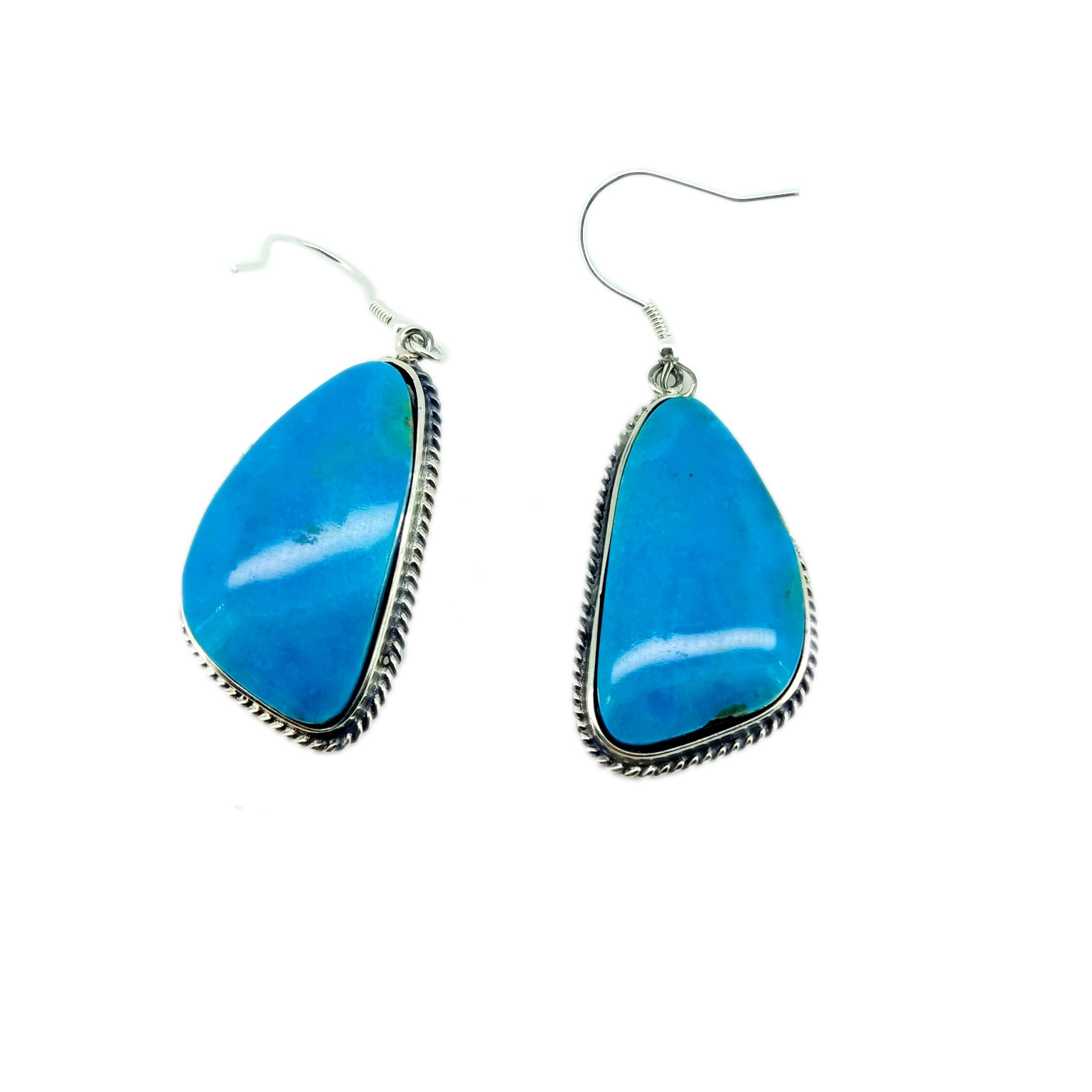 Turquoise qhwv ntsej poob turquoise &amp; nyiaj earrings natural turquoise Gift Muam Niam Bridesmaid Bridal 1