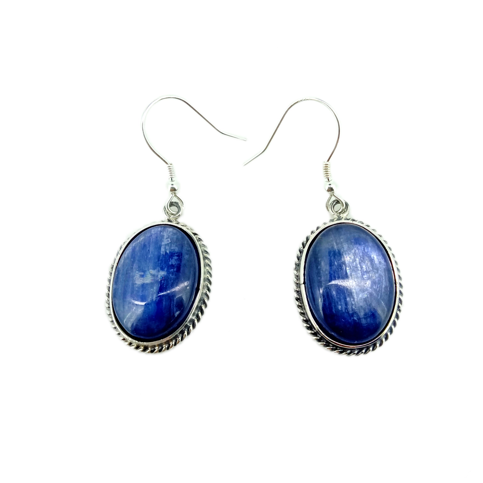 Kyanite Earrings 925 Sterling Silver Dangle Earrings Xiav GemstoneBirthstone Jewelry Rau Cov Poj Niam 1
